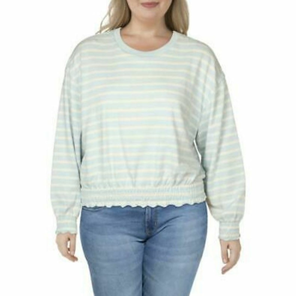 Levi's women sweatshirt 852900004 blue white stripe sz XL $59.50